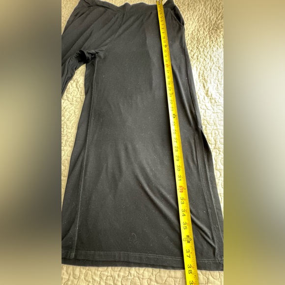 Eileen Fisher Fine Jersey Wide Leg Cropped Slit Pants Black Women's Size L - Picture 10 of 13